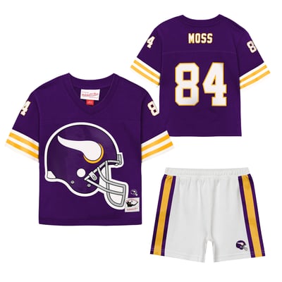Randy Moss Minnesota Vikings Mitchell & Ness Toddler Playmaker Short Set - Purple