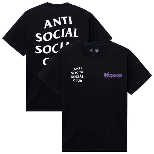Minnesota Vikings AntiSocialSocialClub x NFL Unisex Snap T-Shirt - Black