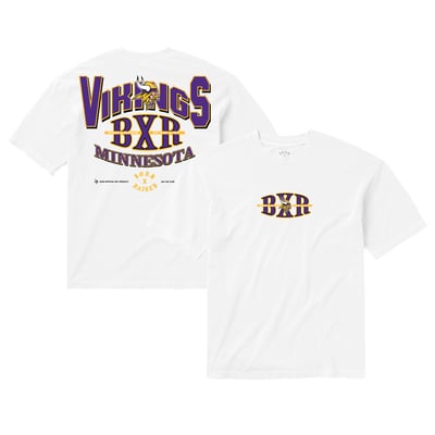 Minnesota Vikings Born x Raised Unisex Block Letter T-Shirt - White