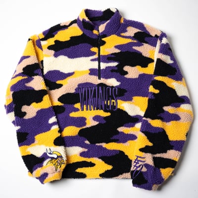 Minnesota Vikings Far From Ordinary Unisex Sherpa Quarter-Zip Pullover - Gold/Purple