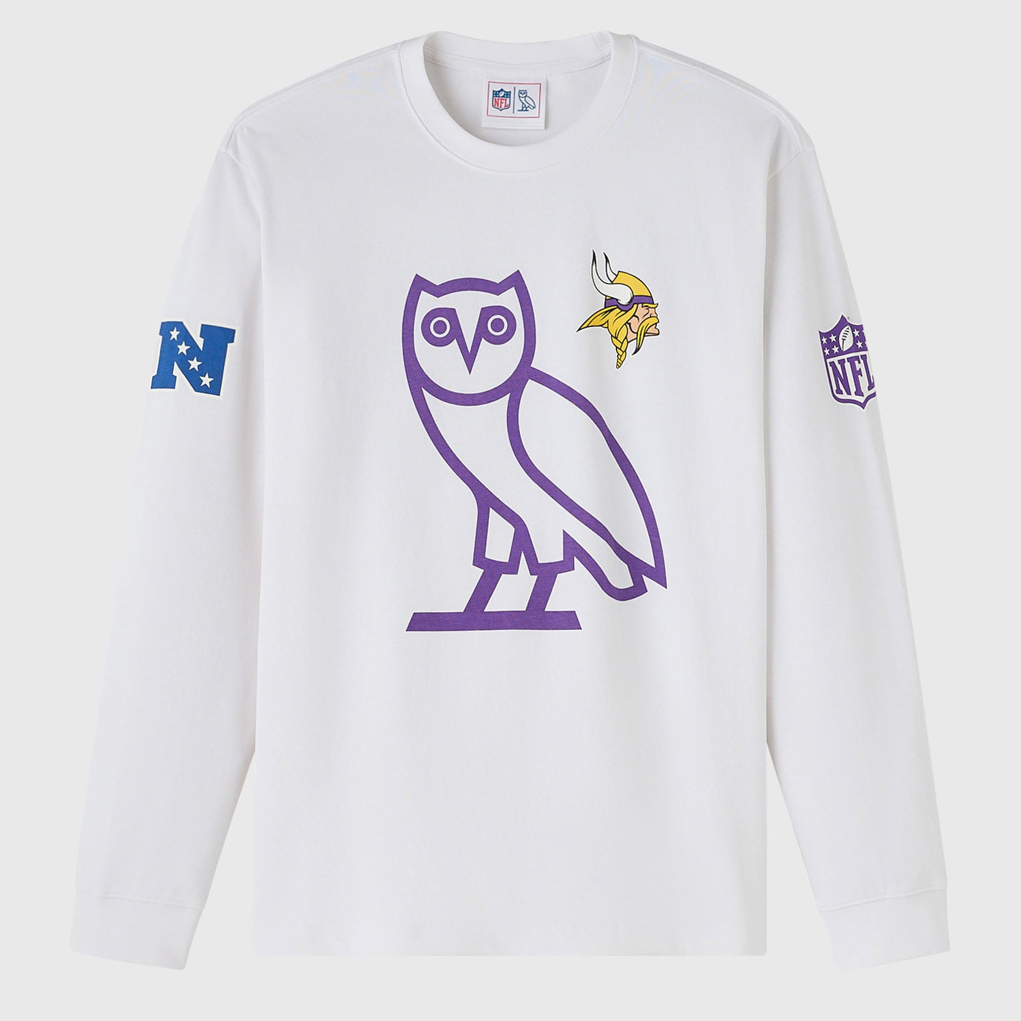 Unisex OVO x NFL White Minnesota Vikings Long Sleeve T-Shirt