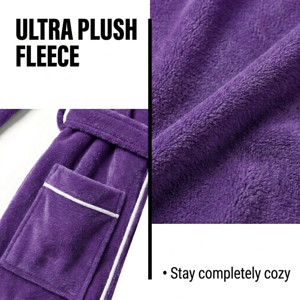 Unisex Pegasus Purple Minnesota Vikings Logo Patch Ultra Cozy Robe
