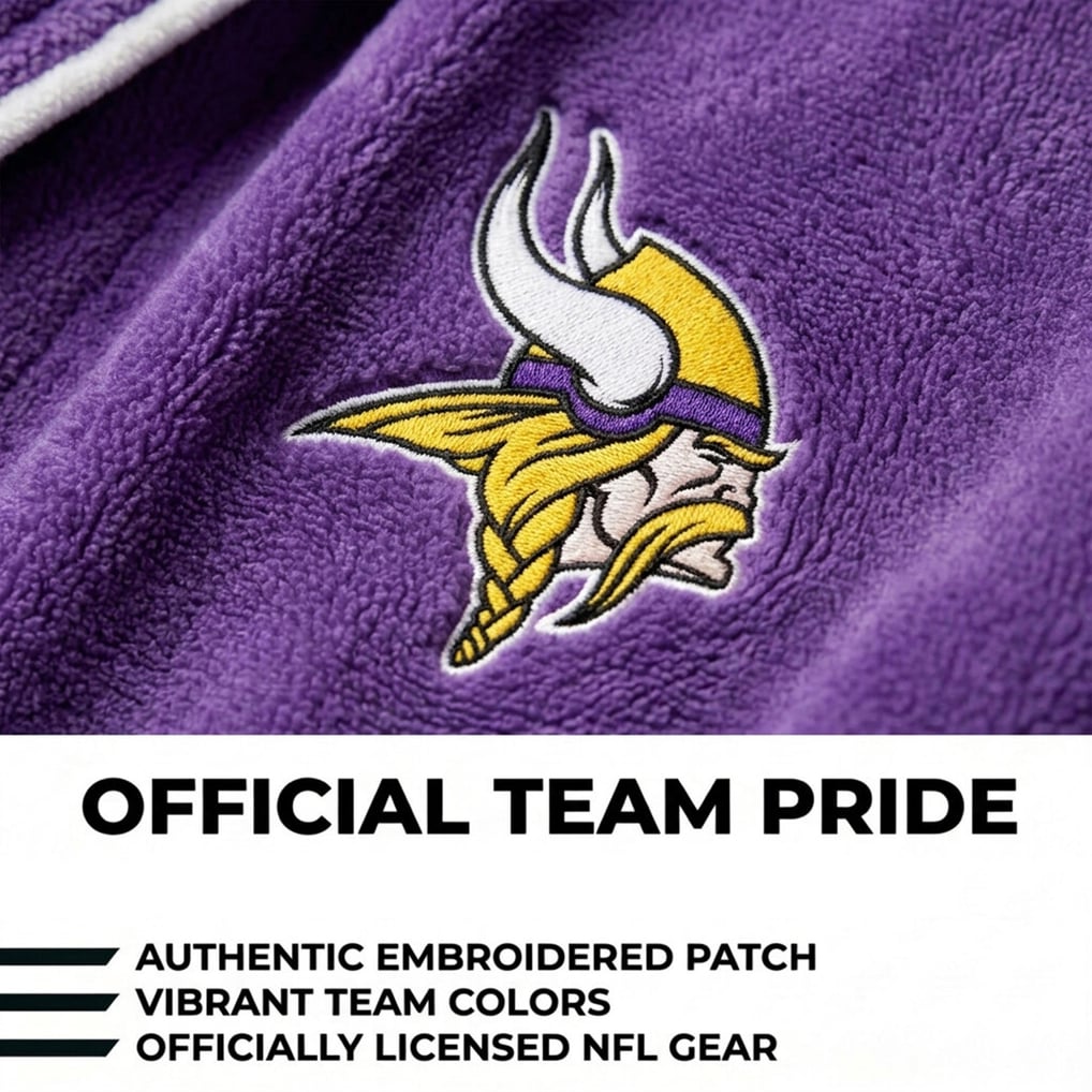 Unisex Pegasus Purple Minnesota Vikings Logo Patch Ultra Cozy Robe