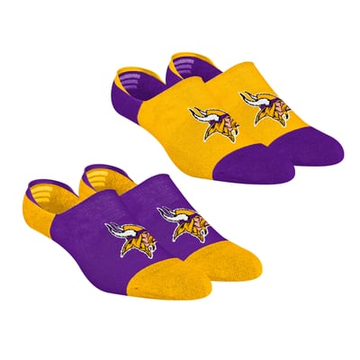 Minnesota Vikings Rock Em Unisex Two-Pack Team Color No Show Socks