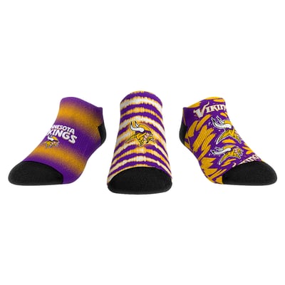  Minnesota Vikings Rock Em Unisex Make Some Noise Three-Pack Low-Cut Socks Set - Purple