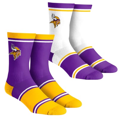 Minnesota Vikings Rock Em Unisex Two-Pack Team Color Crew Socks - Purple
