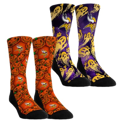 Minnesota Vikings Rock Em Socks Unisex Halloween Crew Socks 2-Pack Set