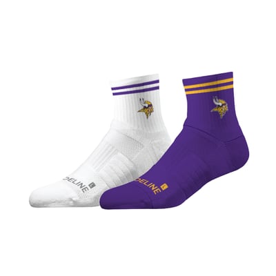 Minnesota Vikings Strideline Unisex Half Calf Socks Two-Pack Set
