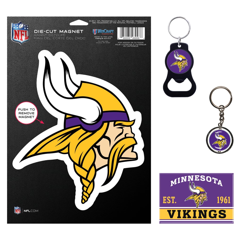Minnesota Vikings WinCraft 4-Pack Key Rings and Magnets Set