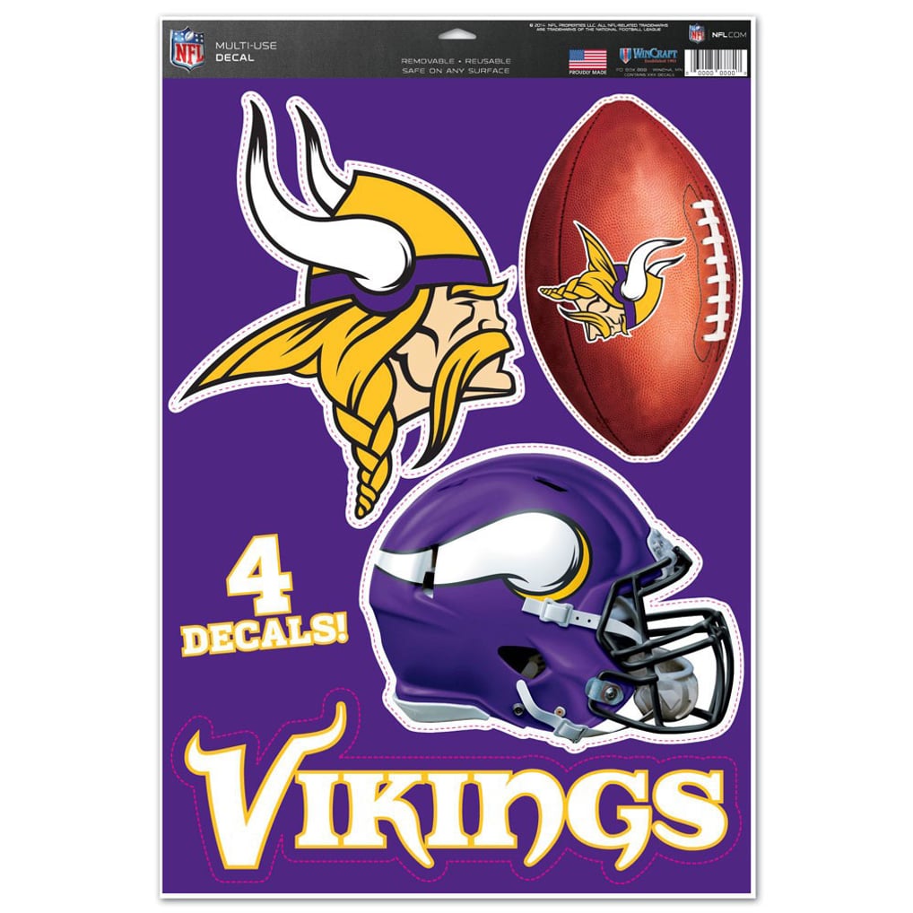 Minnesota Vikings WinCraft #1 Fan 11" x 17" Multi-Use Decal Sheet
