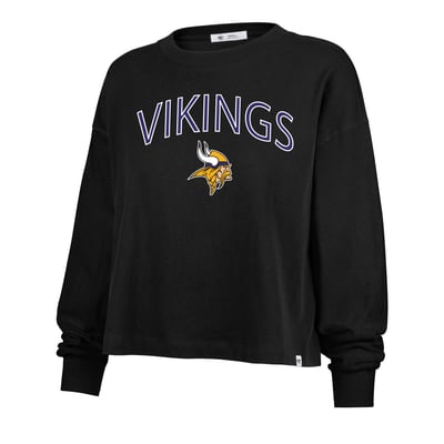 Minnesota Vikings '47 Women's Plus Size Sydney Arch Game T-Shirt - Black