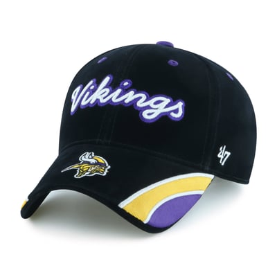 Minnesota Vikings '47 Women's Velvet Denim Script MVP Adjustable Hat - Black