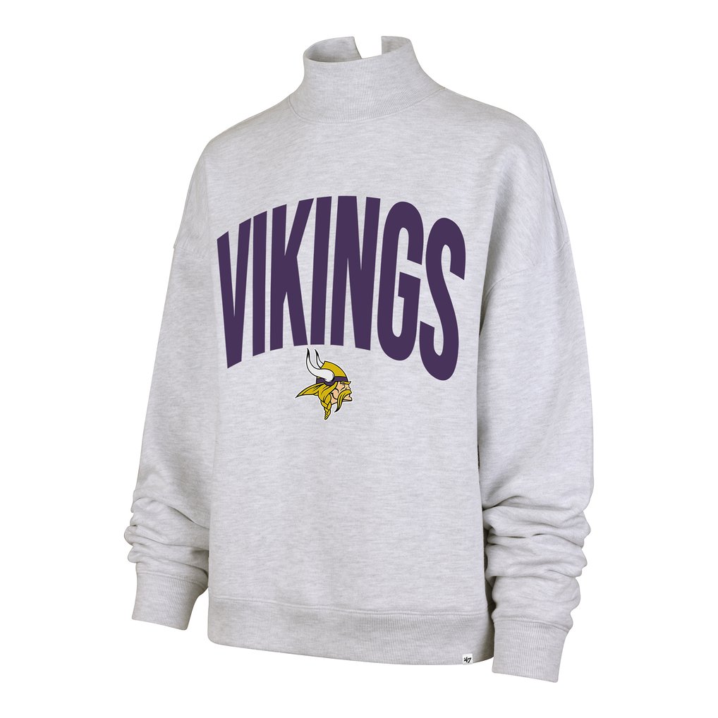  Minnesota Vikings '47 Women's Subtle Muse Mock Neck Sweatshirt - Gray