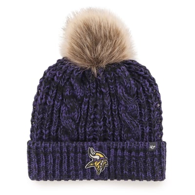 Minnesota Vikings '47 Women's Meeko Cuffed Knit Hat with Pom - Purple
