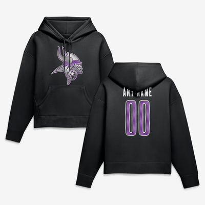 Minnesota Vikings Women's Forged Mascot Personalized Name & Number Hoodie - Black