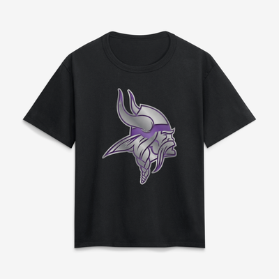Minnesota Vikings Women's Metallic Mascot T-Shirt - Black