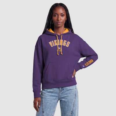  Minnesota Vikings Women's Champion Contrast Liner Hoodie - Purple/Gold