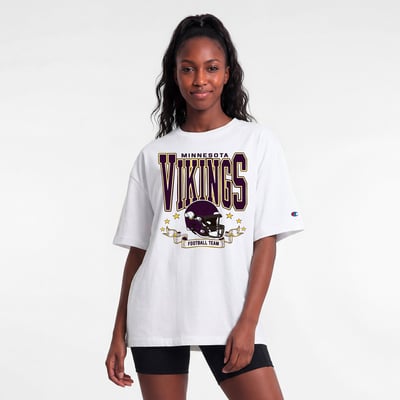 Minnesota Vikings Champion Women's Oversized T-Shirt - White