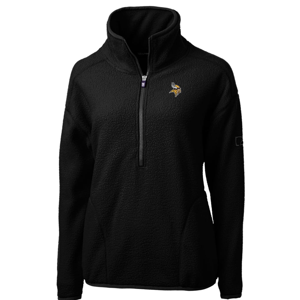Minnesota Vikings Cutter & Buck Women's Cascade Eco Sherpa Fleece Half-Zip Pullover Jacket - Black