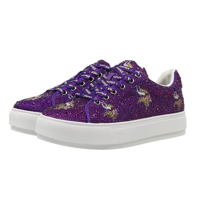  Minnesota Vikings FABGATING by Cuce Women's Crystal Team Logo Sneakers - Purple