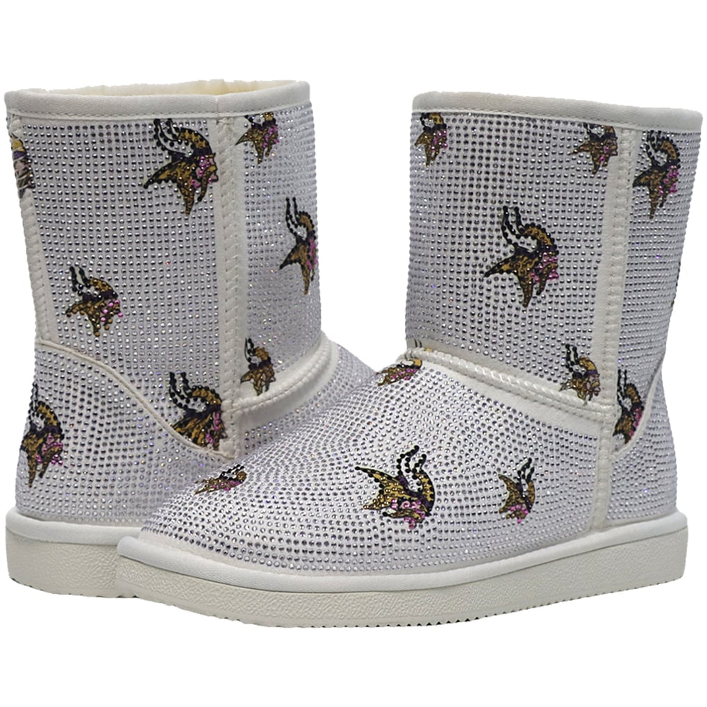  Minnesota Vikings FABGATING by Cuce Women's Logo Pull on Ankle Boots - White