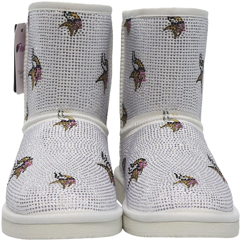  Minnesota Vikings FABGATING by Cuce Women's Logo Pull on Ankle Boots - White