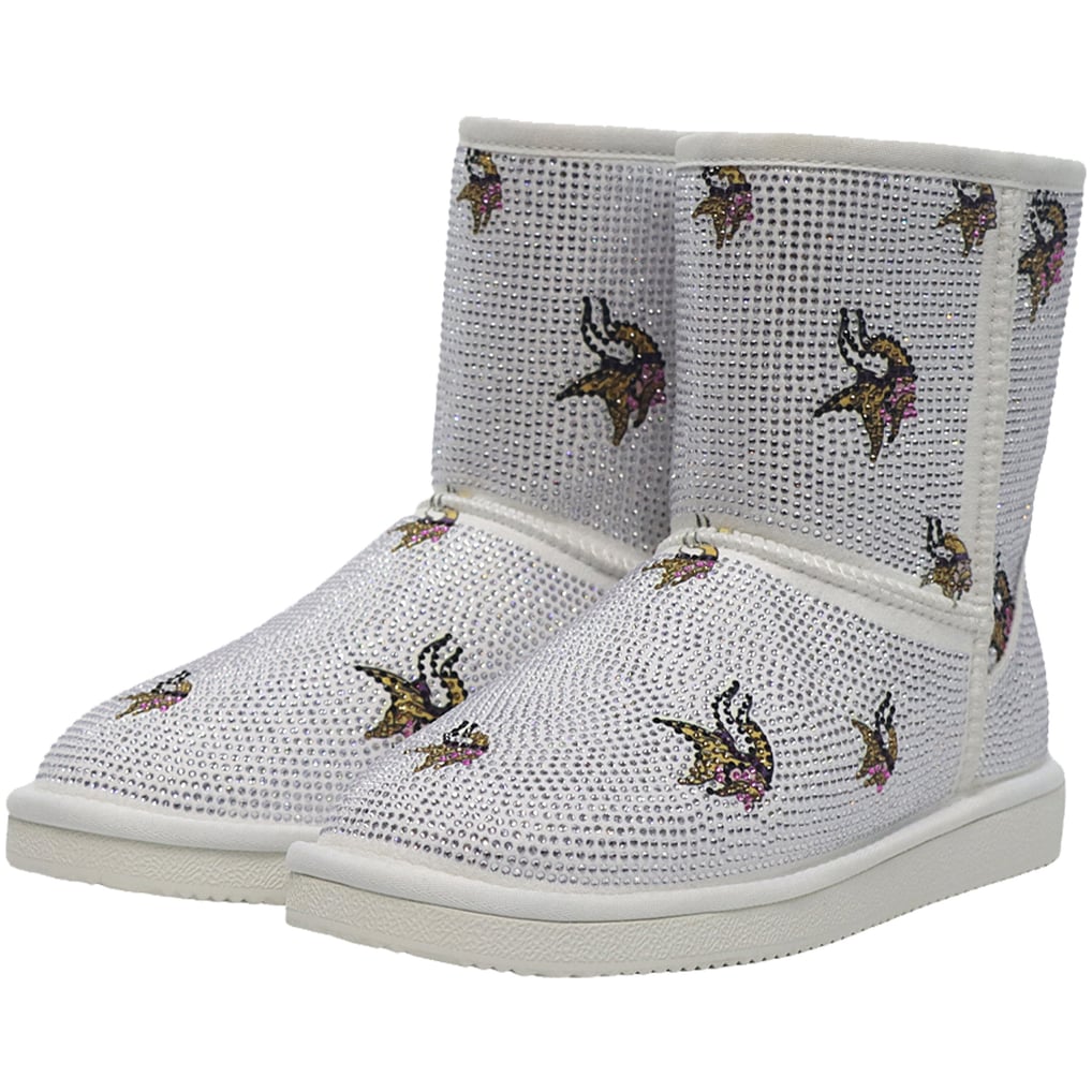  Minnesota Vikings FABGATING by Cuce Women's Logo Pull on Ankle Boots - White