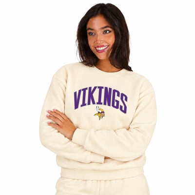  Minnesota Vikings Fanatics Women's Plus Size Hoodie & Pants Lounge Set - Cream
