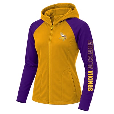 Minnesota Vikings Fanatics Women's Plus Size Cornerback Blitz Full-Zip Hoodie - Gold
