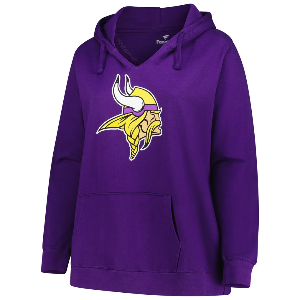 Minnesota Vikings Fanatics Women's Plus Size V-Neck Pullover Hoodie - Purple