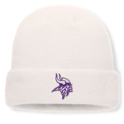 Minnesota Vikings Fanatics Women's Puff Fuzzy Fleece Cuffed Knit Hat - White