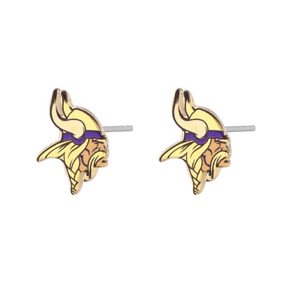  Minnesota Vikings LUV AJ Women's Logo Stud Earrings - Gold
