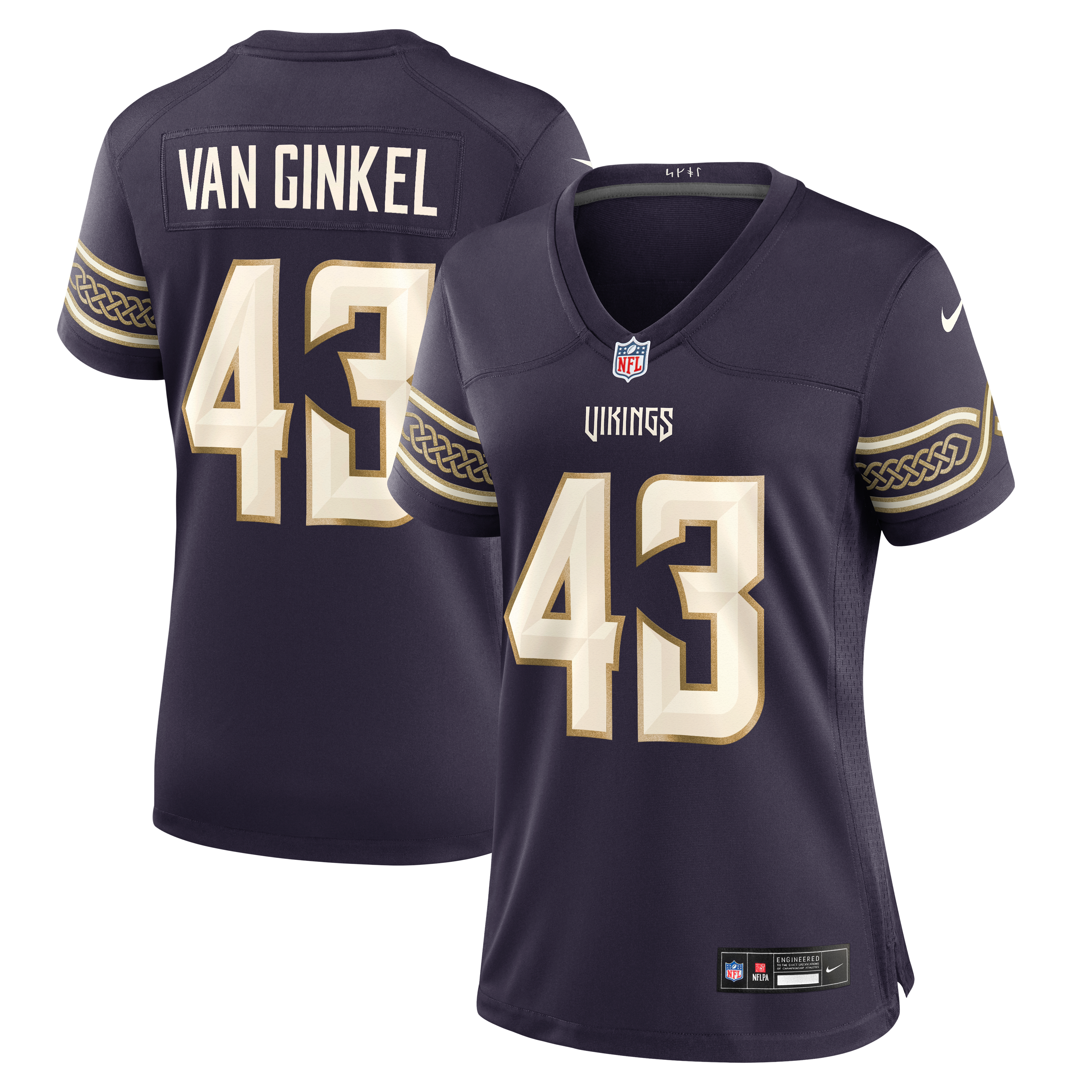 Women's Minnesota Vikings Andrew Van Ginkel Purple 2026 Rivalries Collection Game Jersey