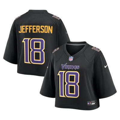 Justin Jefferson Minnesota Vikings Nike Women's Cropped Fashion Game Jersey - Black