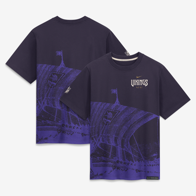  Minnesota Vikings Nike Women's 2026 Rivalries Collection Loose Fit Boyfriend T-Shirt - Purple