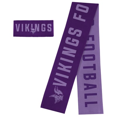  Minnesota Vikings WEAR by Erin Andrews Women's Reversible Team Color Tonal Headband & Scarf Set