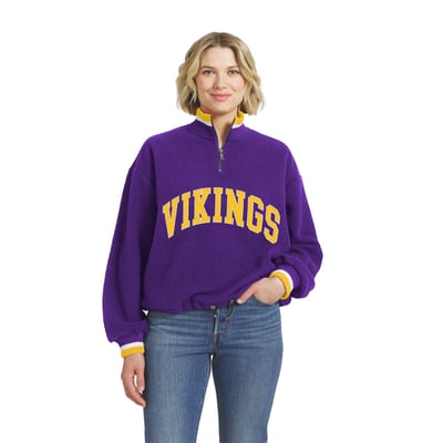  Minnesota Vikings WEAR by Erin Andrews Women's Polar Fleece Half-Zip Pullover - Purple