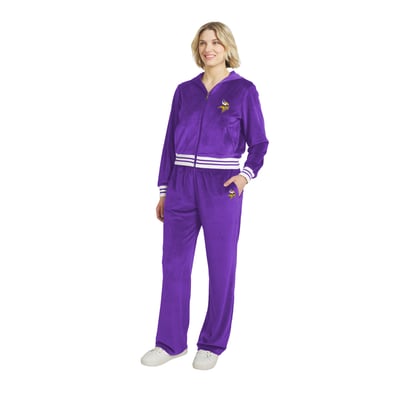  Minnesota Vikings WEAR by Erin Andrews Women's Velour Track Suit - Purple