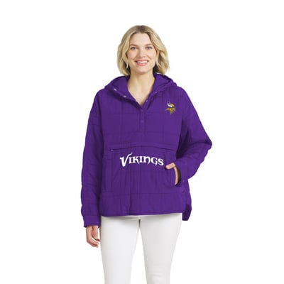  Minnesota Vikings WEAR by Erin Andrews Women's Woven Packable Jacket - Purple
