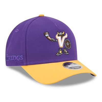 Minnesota Vikings New Era Youth Cartoon A-Frame 9FORTY Adjustable Hat - Purple

