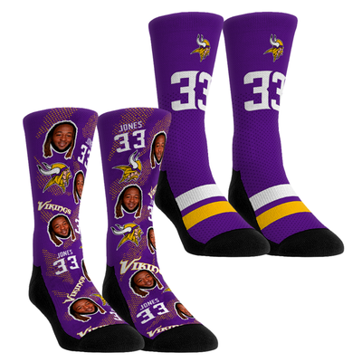 Aaron Jones Minnesota Vikings Rock Em Youth Player Football Guy Two-Pack Crew Sock Set