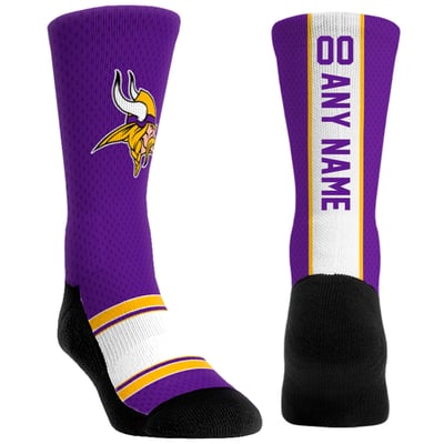  Minnesota Vikings Rock Em Youth Custom Jersey Crew Socks - Purple