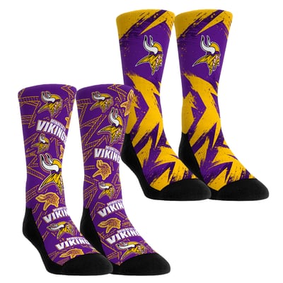  Minnesota Vikings Rock Em Youth Game Day Two-Pack Crew Sock Set - Purple
