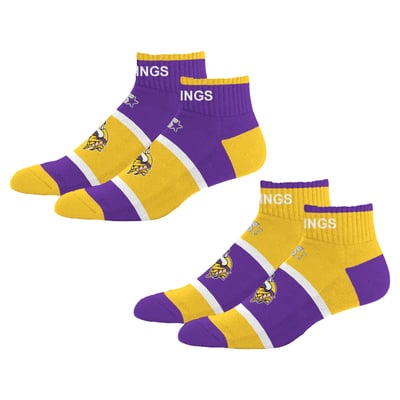 Minnesota Vikings Starter Youth Season Opener Two-Pack Quarter Socks Set - Purple
