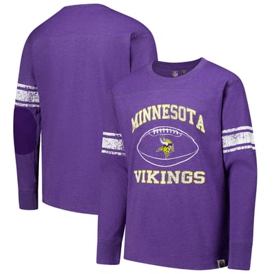 Minnesota Vikings Wes & Willy Youth Football Long Sleeve T-Shirt - Purple