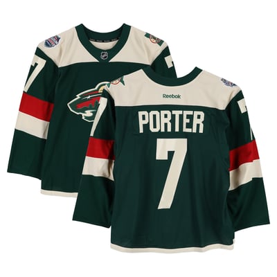 Chris Porter Minnesota Wild Fanatics Authentic Player-Issued #7 Green Jersey vs. Minnesota Wild on February 21, 2016 