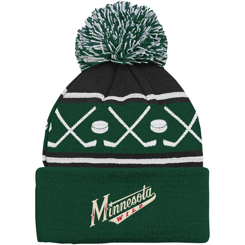 Infant Minnesota Wild Green Face-Off Cuffed Knit Hat with Pom display picture 3