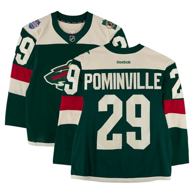 Jason Pominville Minnesota Wild Fanatics Authentic Practice-Used #29 Green Jersey vs. Chicago Blackhawks on February 21, 2016 