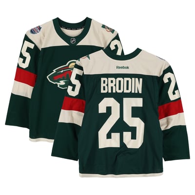 Jonas Brodin Minnesota Wild Fanatics Authentic Player-Issued #25 Green Jersey vs. Minnesota Wild on February 21, 2016 