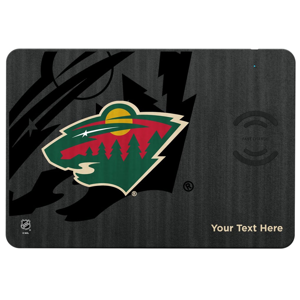 Minnesota Wild Keyscaper Personalized 15W Fast Wireless Charger and Mouse Pad